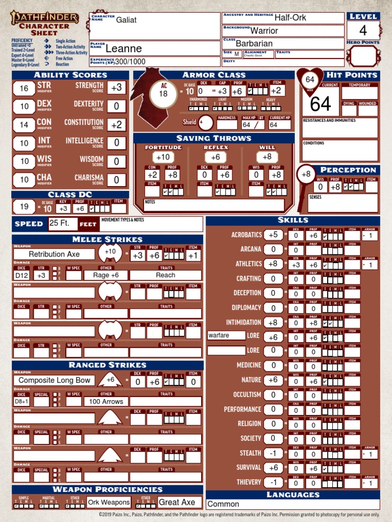 Leanne: 10 STR DEX CON INT WIS CHA | PDF | Tabletop Games | Tsr ...