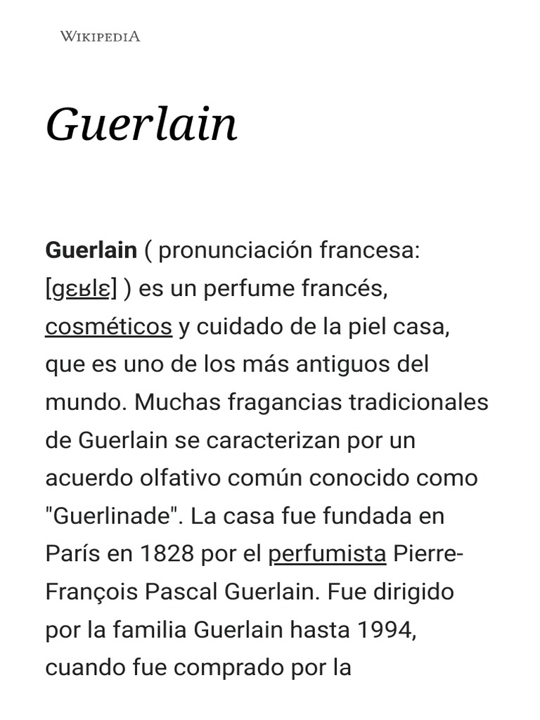 Guerlain Wikipedia PDF Perfume Productos cosméticos
