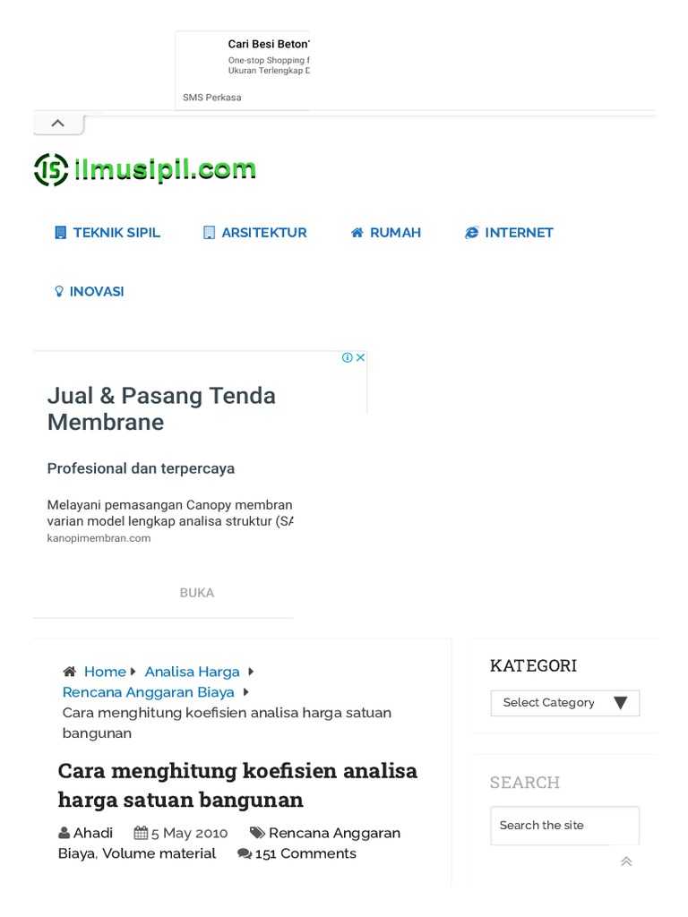 Cara Menghitung Koefisien Analisa Harga Satuan Bangun - vrogue.co