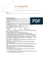 Syntel Sample Paper: Company Date College