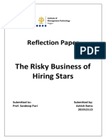 Reflection Paper: The Risky Business of Hiring Stars