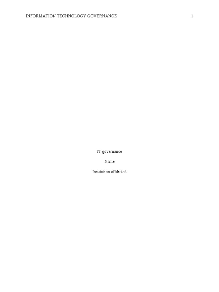 Understanding IT Governance Essentials | PDF | Governance | Information ...
