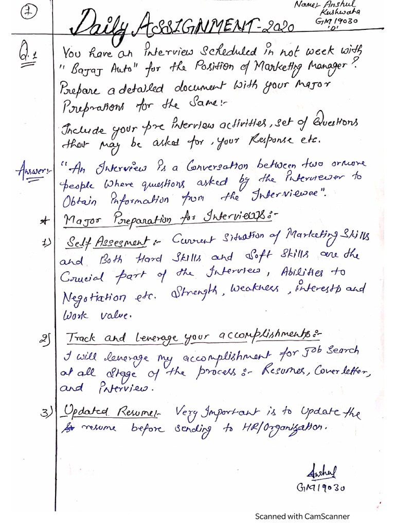 Anshul Kushwaha SSP Daily Assignments PDF | PDF
