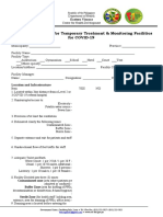 Self-Assessment Tool For Temporary Treatment & Monitoring Facilities For COVID-19