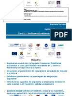 Curs12Varvara Gabriela - Decembrie - 2012 - Anexa1 - SCI - IP1 - Curs 12 - Verificarea Si Validarea Sistemelor Critice PDF