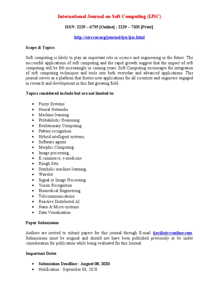 International Journal on Soft Computing | PDF | Computers