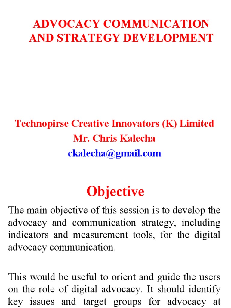 Advocacy Communication Strategy Development | PDF | Target Audience ...
