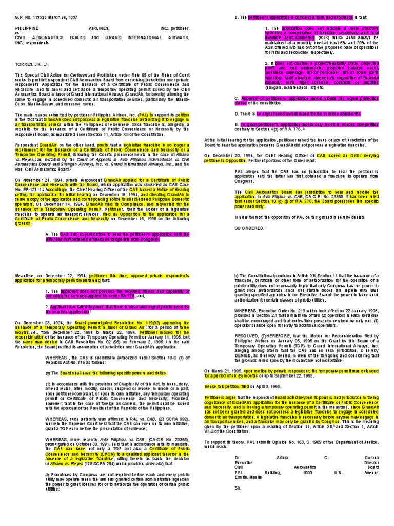 Transpo Cases 1 | PDF | United States Congress | American Government