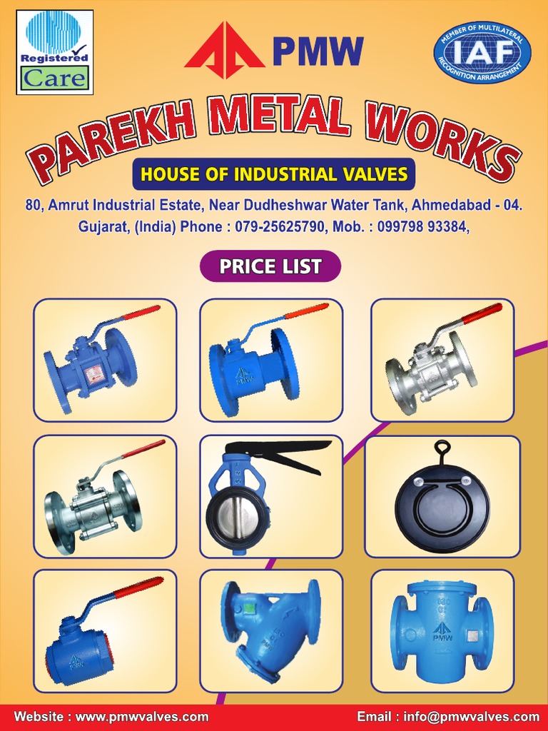 PMW Valves Price List PDF PDF