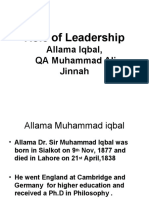 Role of Leadership: Allama Iqbal, QA Muhammad Ali Jinnah