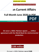 Pakistan Current Affairs Full Month June 2020 in PDF