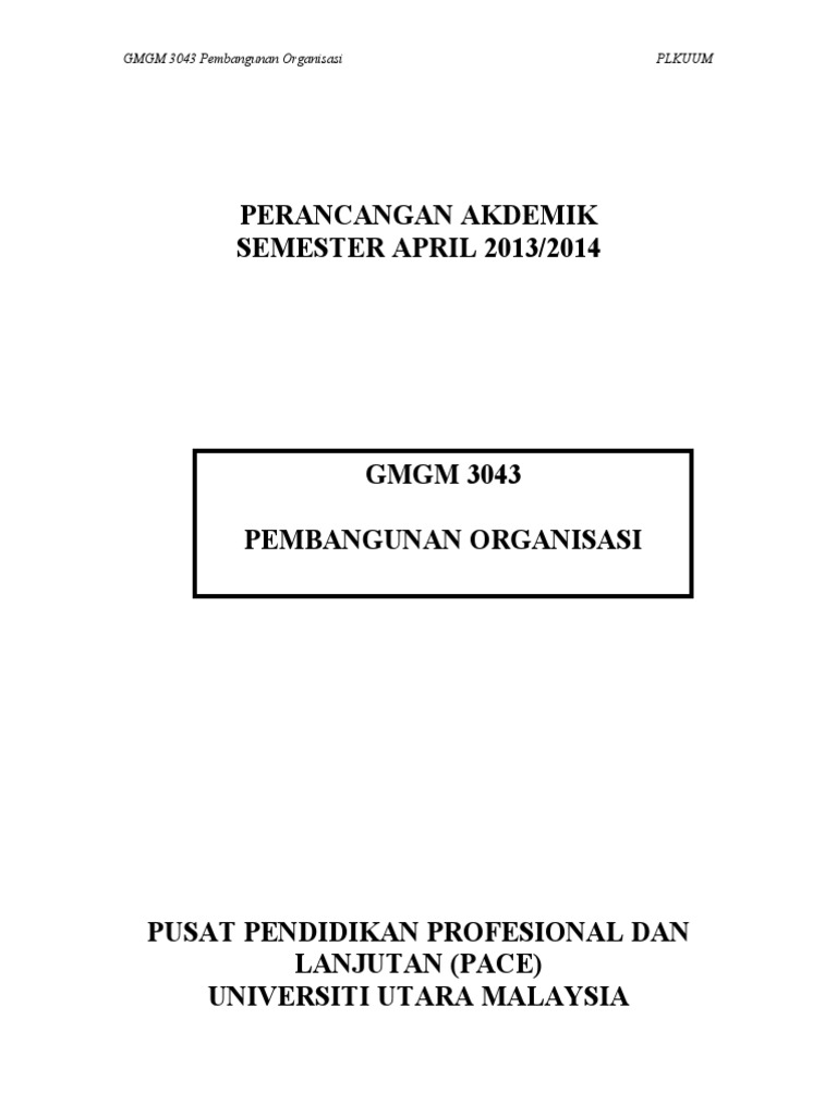 Kursus Pembangunan Organisasi GMGM 3043 | PDF