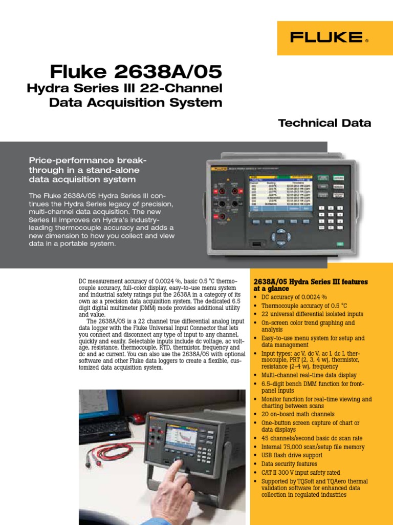 Fluke 2638A 05 Hydra Series III 20-Channel Data Acquisition System ...