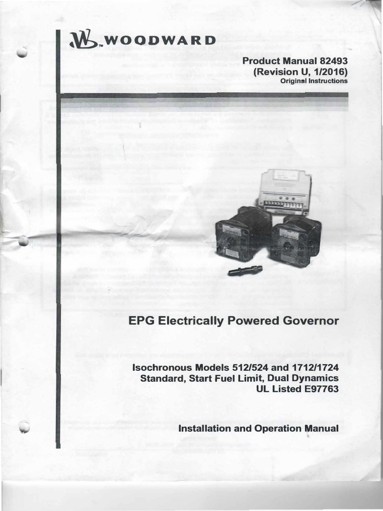 WOODWARD Product Manual EPG Electrically Powered GovernorModels