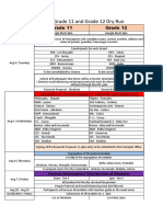 Schedule For Grade 11 and Grade 12 Dry Run