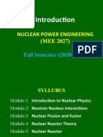 Nuclear Power Engineering (MEE 2027) : Fall Semester (2020-2021)