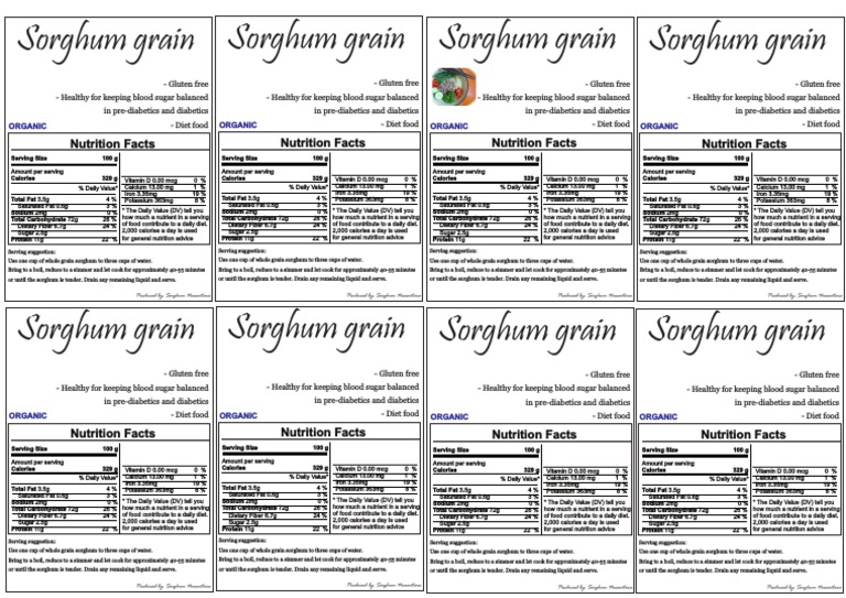 Sorghum Grain Sorghum Grain Sorghum Grain Sorghum Grain: Nutrition Facts Nutrition Facts ...