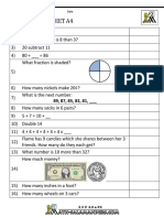 Mental Math Sheet A4: Name Date