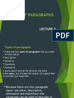 Types of Paragraphs Lec5