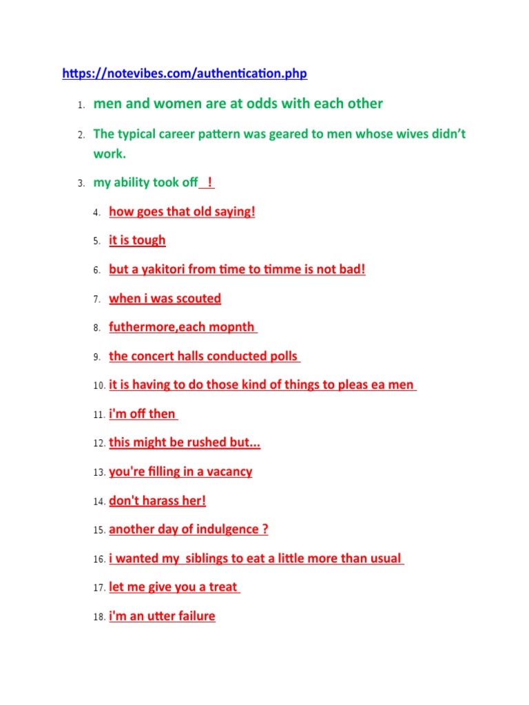 Men and Women Are at Odds With Each Other | PDF