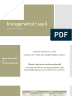 Curs 4 - Managementul Clasei - Abordare Transformationala