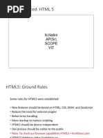 HTML Advanced: HTML 5: N.Nalini AP (SR) Scope VIT