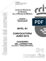 Inglés B1 Junio 2019 Corrector
