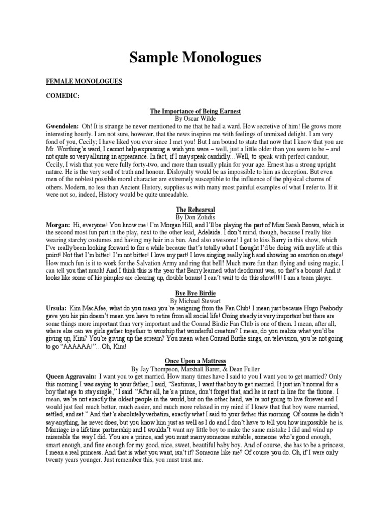 Sample Monologues PDF