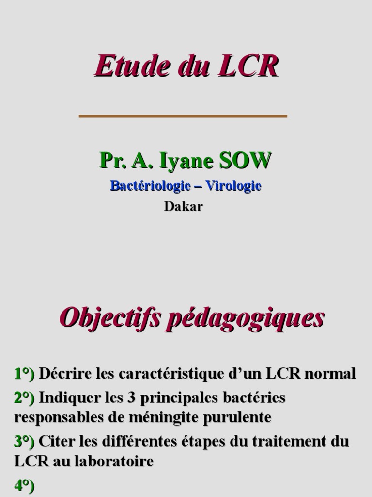 Analyse du LCR et méningites | PDF | Sciences et mathématiques