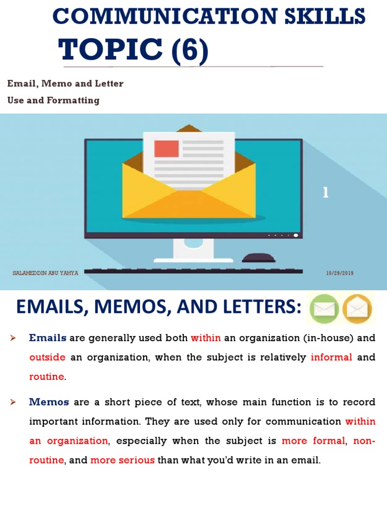 Topic Six Memos Letters and Emails | PDF | Communication