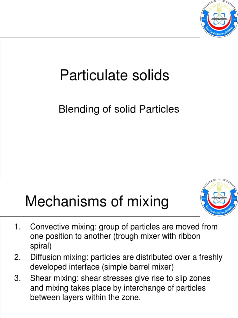 Mechanisms of Solid Particle Mixing | PDF | Confidence Interval | Mixture
