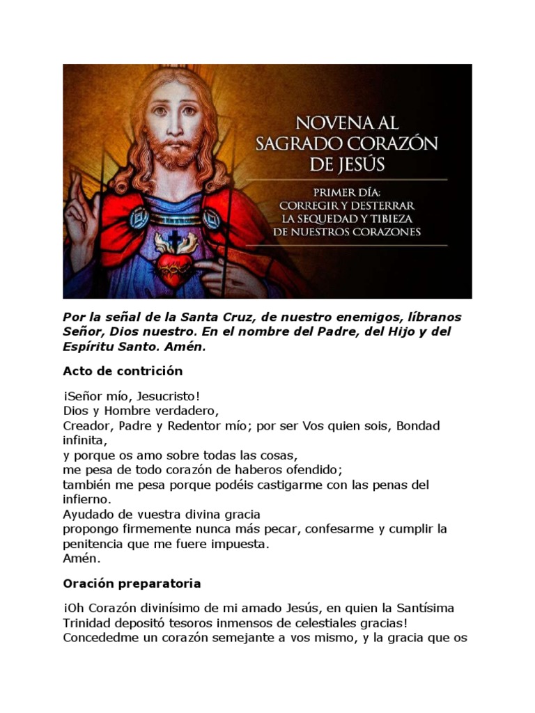 Novena Sagrado Corazon de Jesus PDF orador del Señor Oración