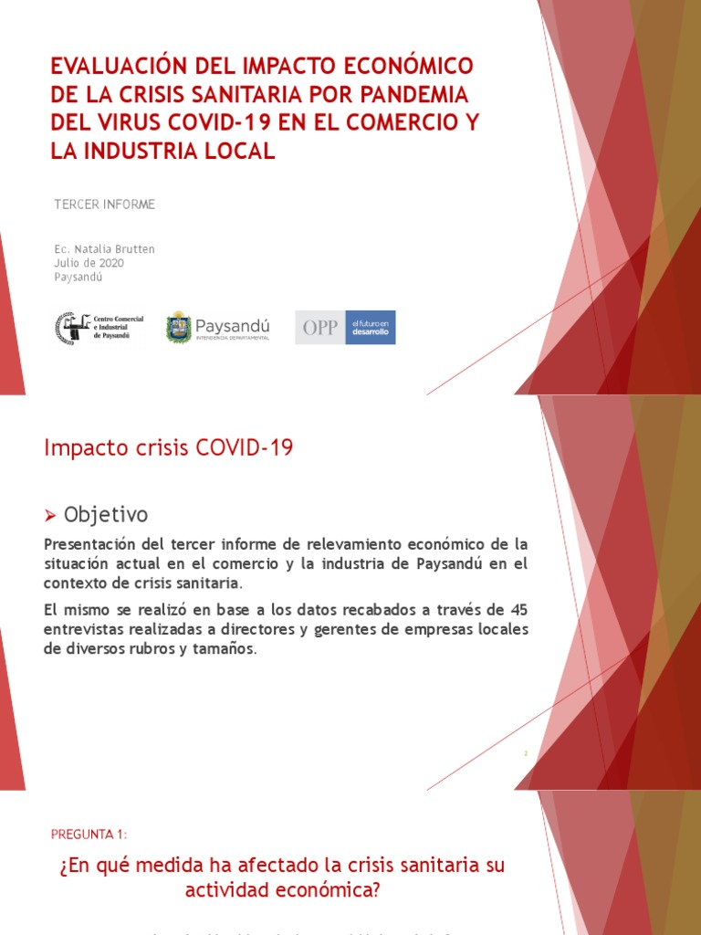 Evaluación Impacto Económico de La Pandemia en La Industria y Comercio ...