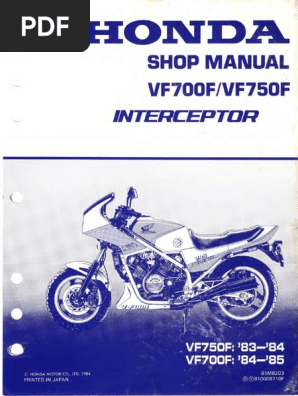 83-85 Honda VF750F-VF700F Shop Manual | PDF | Machines