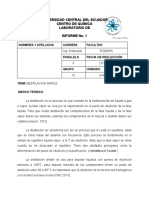 Informe N 1 Destilacion Simple Quimica Ii