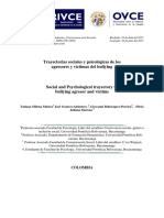 Trayectorias Sociales y Psicológicas de Los Agresores y Víctimas Del Bullying