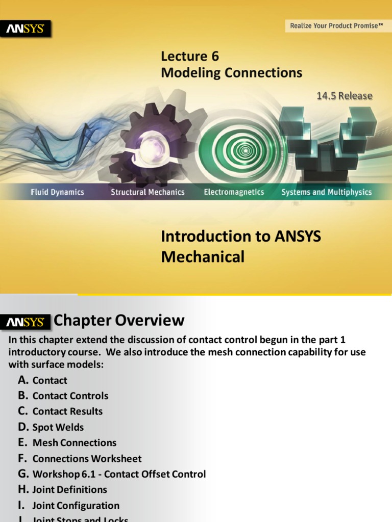 Introduction To ANSYS Mechanical: Modeling Connections | PDF | Beam ...