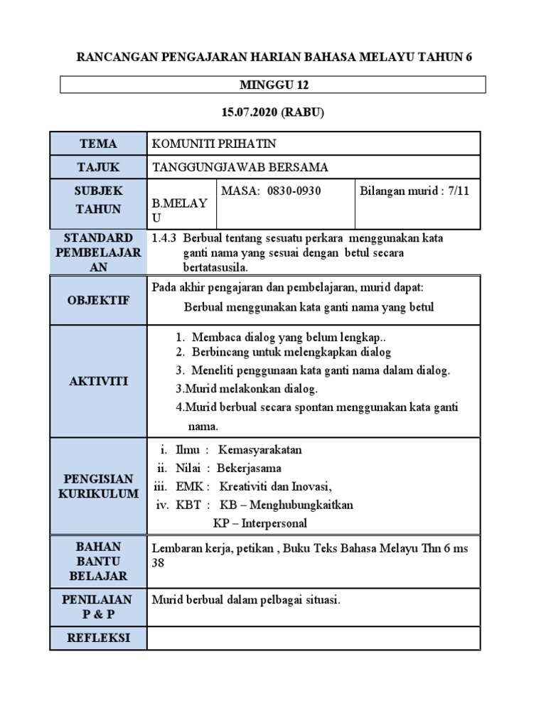 Rph M12 Bahasa Melayu Pdf