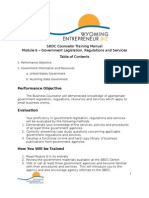 Module 6 Government Legislation, Regulations and Services