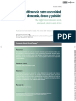 La Diferencia Entre Necesidad, Demanda, Deseo y Pulsión PDF