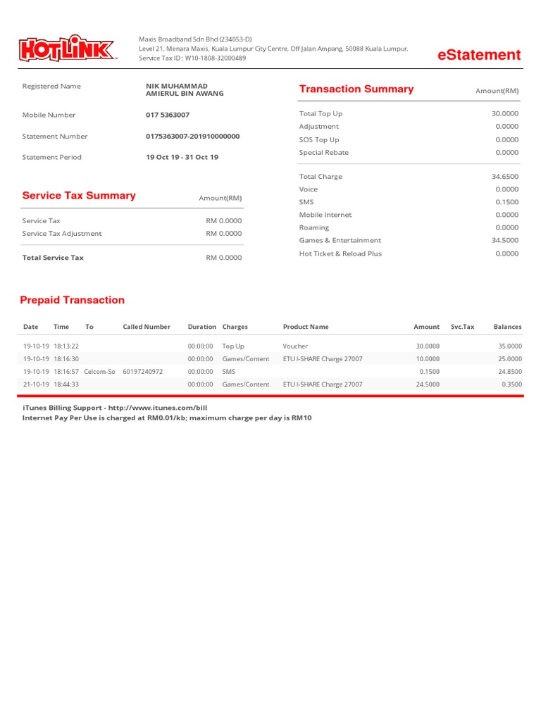 Estatement | PDF | Services (Economics) | Mobile Technology