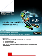 Introduction To ANSYS Mechanical APDL: Workshop 11C Postprocessing Multiple Load Steps