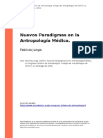 JUNGE, Patricia. (2001) Nuevos Paradigmas en La Antropologia Medica