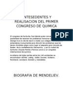 Primer congreso de química y creación de la tabla periódica