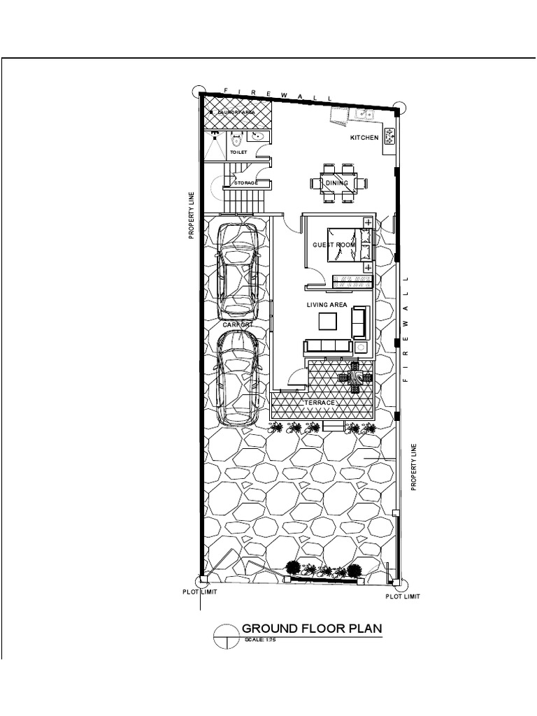 Ground Floor Plan with Firewall | PDF