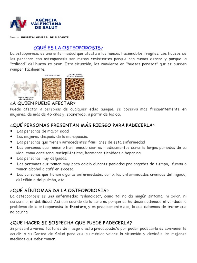 Guía de Osteoporosis para Mujeres 45+ | PDF | Osteoporosis | Medicina ...