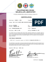 Philippine Red Cross Molecular Laboratory: Certification