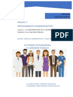 Modulo 7. Procedimiento Administrativo: 1. La Organización de La Administracion Publica Y La Función Pública