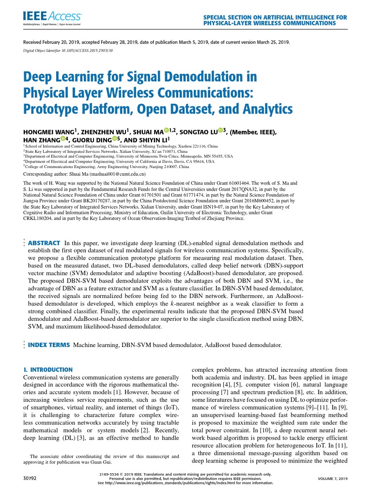 Deep Learning For Signal Demodulation in PDF | PDF | Modulation | Deep ...