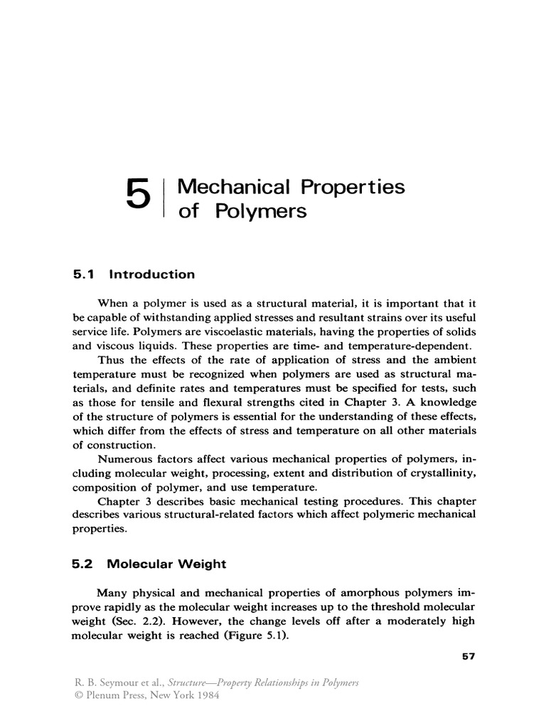 Mechanical Properties of Polymers 3 PDF Viscoelasticity Polymers